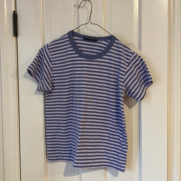 Brandy Melville Tops - Lightly used brandy Melville purple striped baby t shirt